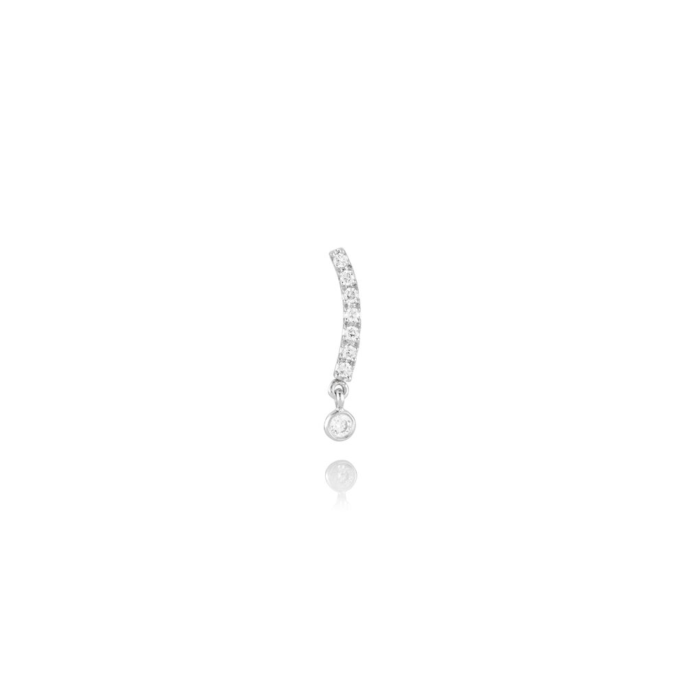 Fine Line 18ct White Gold Diamond Left Stud Earring | Annoushka jewelley